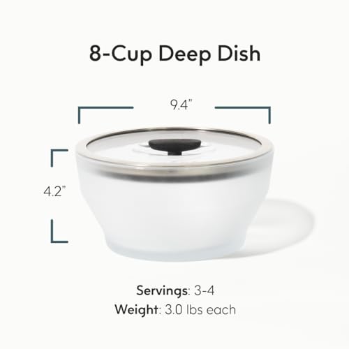 8 Cup Microwave Cookware Glass Container with Lid