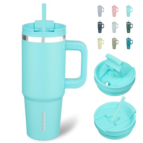 30 oz Insulated Tumbler with Handle & Straw