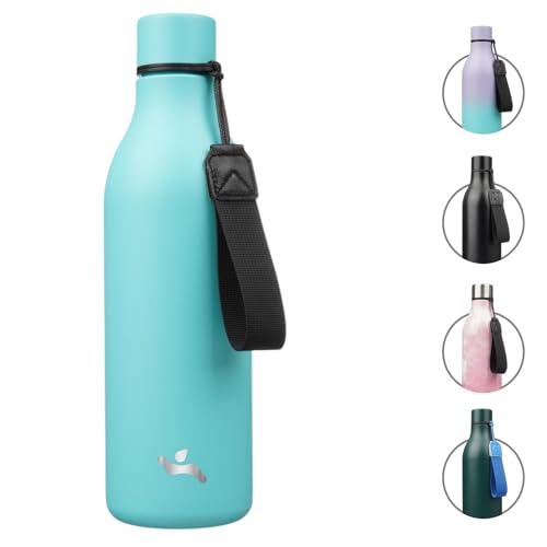 25 oz Insulated Stainless Steel Metal Water Bottle with Strap