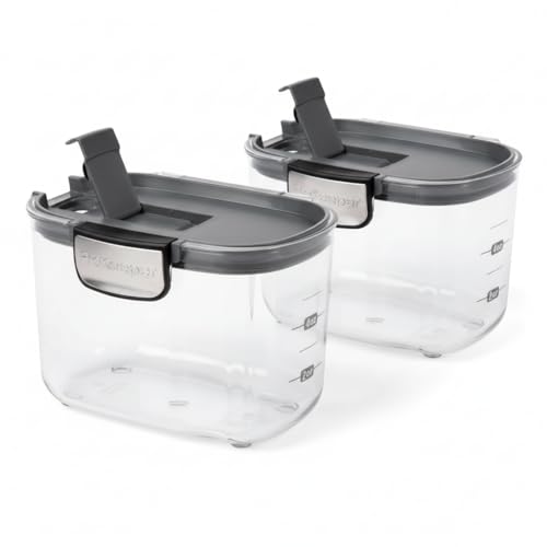 International ProKeeper+ Clear Plastic Airtight Food Baker's Kitchen Storage Organization Container Canister Set with Magnetic Accessories (2 Count)