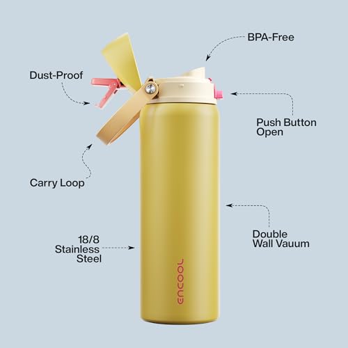 Insulated Water Bottle with Straw