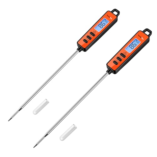 TP01A (2 Pack) Digital Meat Thermometer for Cooking Liquid Deep Frying Oil Candy, Kitchen Food Instant Read Thermometer with Super Long Probe, Backlit, Lock Function (Previously ThermoPro) (2 Count)