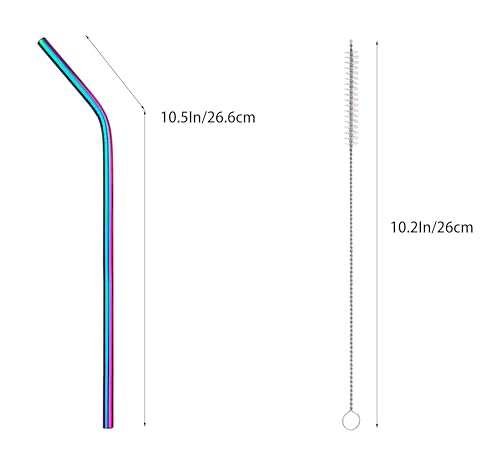 10 Pcs Stainless Steel Straws (10 Count)
