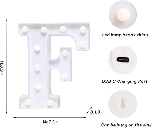 Rechargeable LED Letter Lights Sign Marquee Light Up Letters Sign for Night Light Wedding