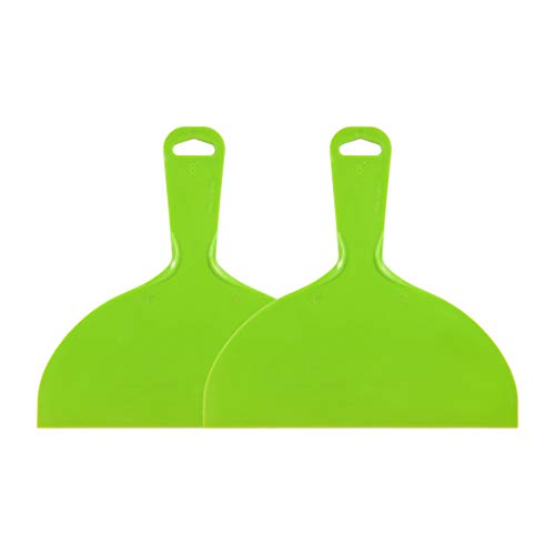 Putty Scraper 8" Plastic Flexible Putty Knives Green 2pcs (2 Count)
