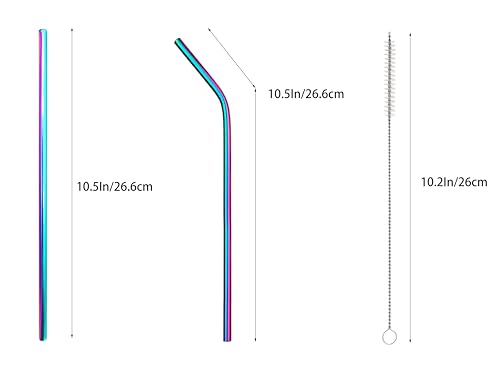 10 Pcs Stainless Steel Straws