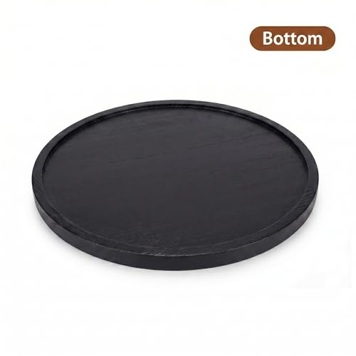 Round Ottoman Tray Large Wood Serving Tray for Table Living Room Bedroom
