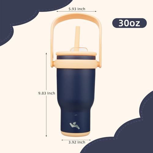 30 oz Tumbler with Handle and Straw