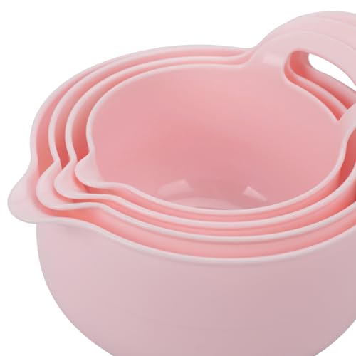 4 Pack Nesting Mixing Bowl with Pour Spout and Handle
