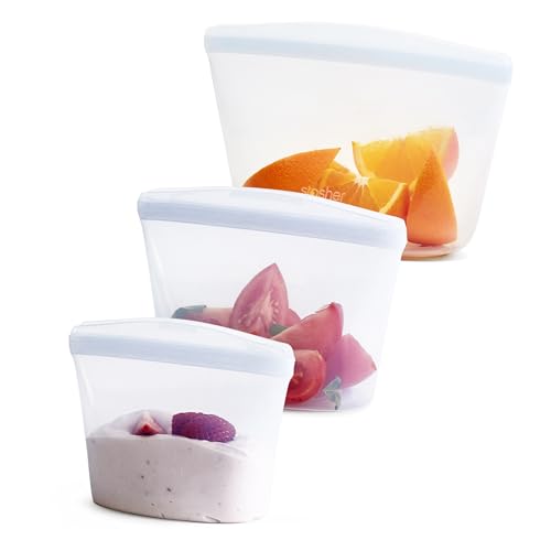 Premium Reusable Silicone Food Storage Bags (3 Count)