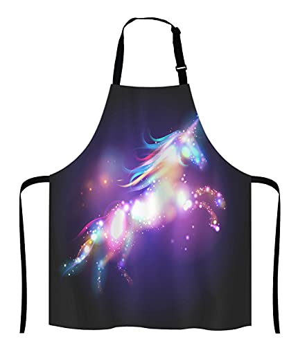 Unicorn Magic Design With Stars Adjustable Bib Apron