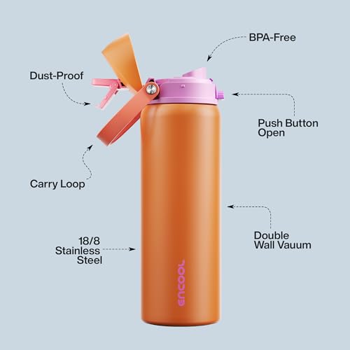 Insulated Water Bottle with Straw