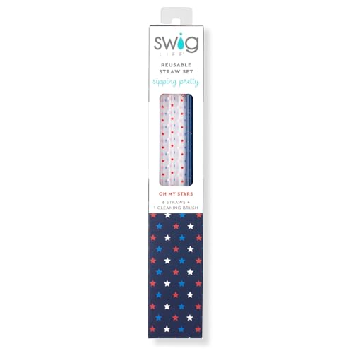 Reusable Straw Set with Cleaning Brush (6 Count)
