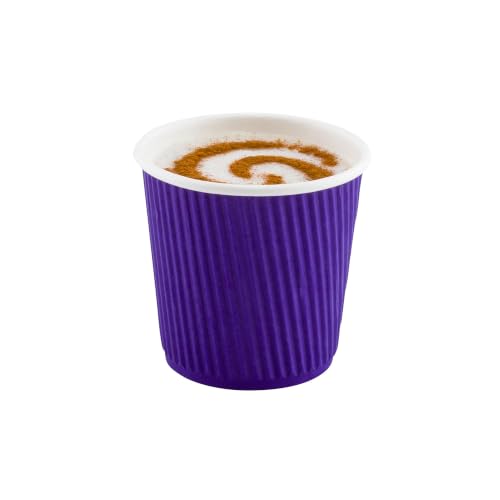 Ripple Wall Coffee Cups 500 Count 4 Ounce Insulated Royal Purple Paper Cups