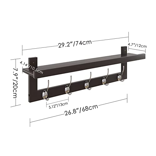 Coat Hooks with Shelf Wall