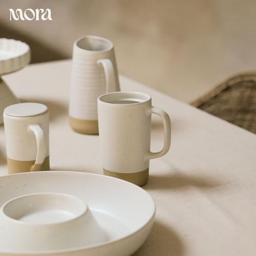 Mora Ceramics Large Tea Mug with Loose Leaf Infuser and Ceramic Lid