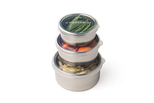 U Konserve Stainless Steel Round Nesting Containers Trio Set of 3