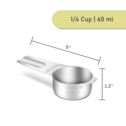 2PCS 1/4CUP (60ML, 2OZ) Measuring Cup, 18/8(304) Stainless Steel