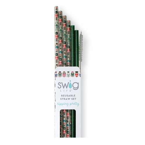Pack of 6 Reusable Plastic Straws with Cleaning Brush (6 Count)