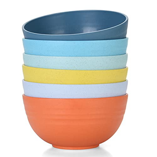 Unbreakable Cereal Bowls 25 OZ Microwave and Dishwasher Safe BPA (6 Count)