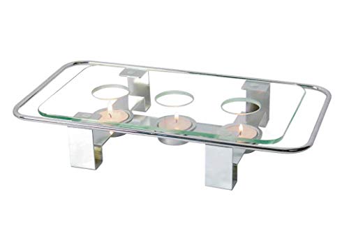 NewlineNY Chrome Plated Glass Dish Warmer