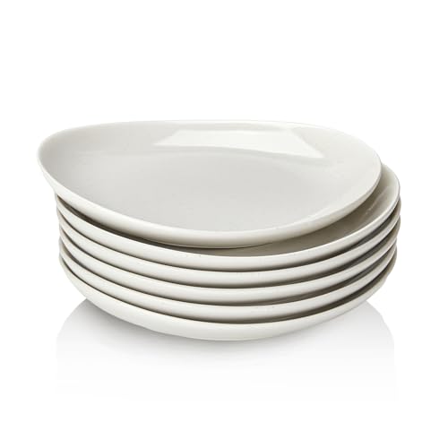 7.8" Porcelain Dessert Plates Set (6 Count)