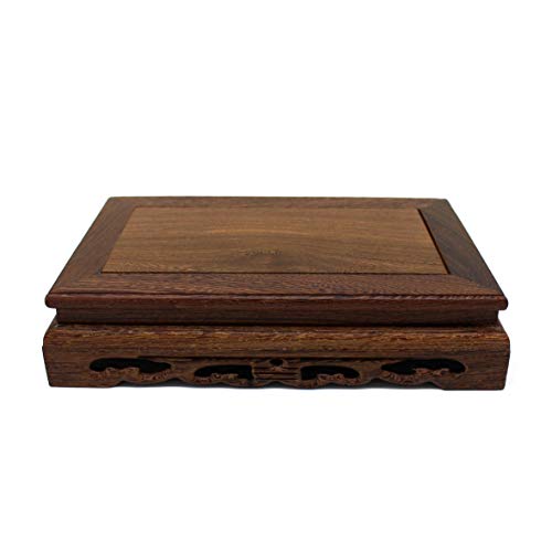 Primitives Rustic Rosewood Rectangle Display Stand Vase Pot Base Fishbowl Pedestal Stand