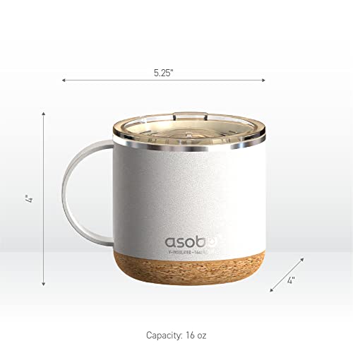 Infinite Stainless Steel Insulated Coffee Mug with Inner Ceramic Coating and Cork Coaster 16 Ounce