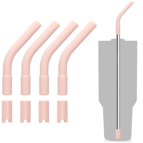 4 Set Silicone Straw Tips with Bottom Tub Compatible with Stanley Yeti (4 Count)