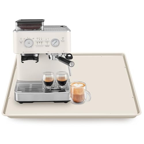 Silicone Coffee Maker Mat with Lip for Countertops