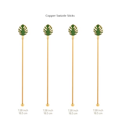 Palm leaf Drink Stirrer Sticks Stainless Steel Coffee Beverage Stirrers
