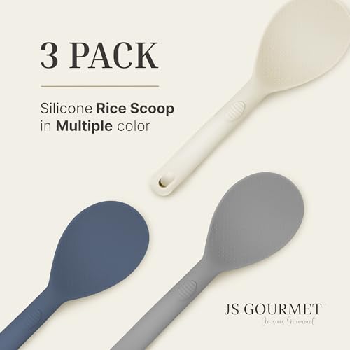 3 Pcs Colorful Silicone Rice Paddle (3 Count)