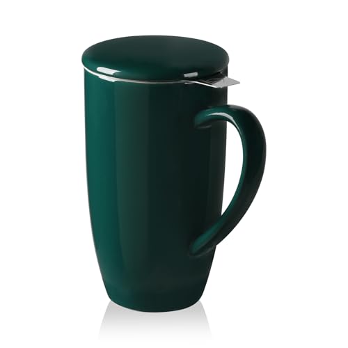 Sweejar Porcelain Tea Infuser Mug with Lid
