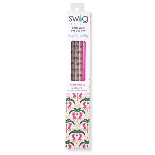 Reusable Straw Set with Cleaning Brush (6 Count)