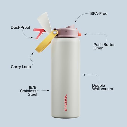 Insulated Water Bottle with Straw