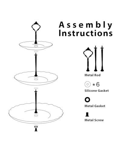 Sweejar 3 Tier Ceramic Cake Stand Wedding