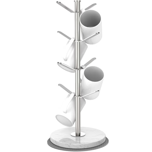 Silver Marble Mug Holder Tree with 2
