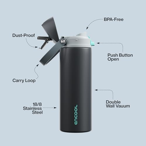 Insulated Water Bottle with Straw