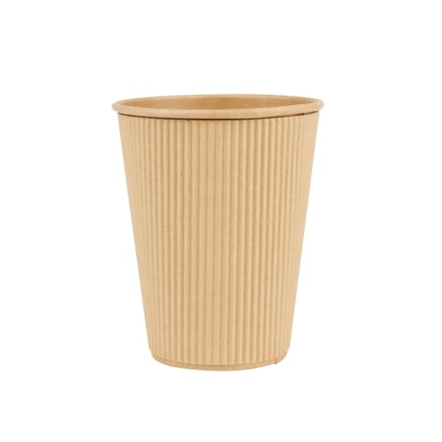 Ripple Wall Coffee Cup 500 Count 12 Ounce Insulated Hot Beverage Cup Disposable Non
