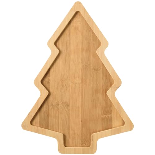 Christmas Wooden Appetizer Tray Christmas Tree Shaped Wooden Serving Platter Sushi Serving Tray Wood Charcuterie Board Tray Snack Dessert Candy Dish Plate for Christmas Home Kitchen