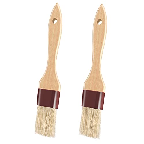 Pastry Brushes for Baking Basting Brush with Boar Bristles and Beech Hardwood Handles Culinary Oil Brush for Barbecue Butter Grill BBQ Sauce Baster Marinade Kitchen Food Cooking Brushes