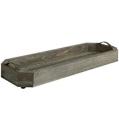 Rustic Gray Wood Vanity Tray