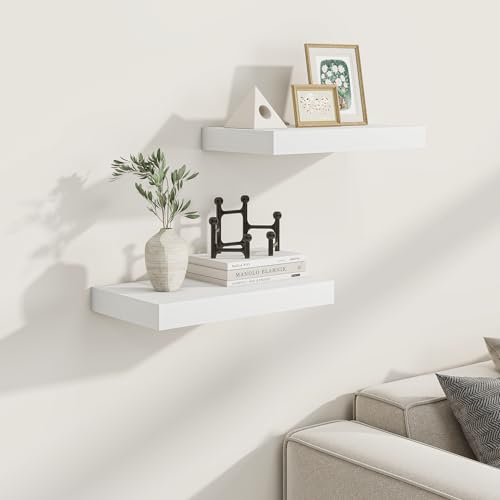 White Floating Shelves for Wall (2 Count)