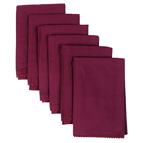 Kitchen Towels with Hanging Loop 100% Cotton Solid Kitchen Dish Cloths (6 Count)