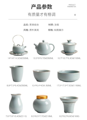 Sky Blue Ru Kiln Gongfu Tea Set