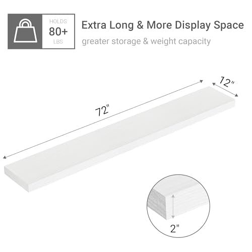 Deep Floating Shelves 72x12” Set of 1