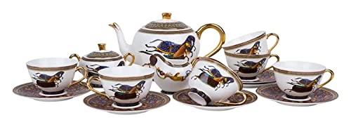 American Retro Horse Ritual Bone China Coffee Cup Saucer teapot Teacup Afternoon Tea Flower Tea Set Coffee Set Wedding Gift Gift Box