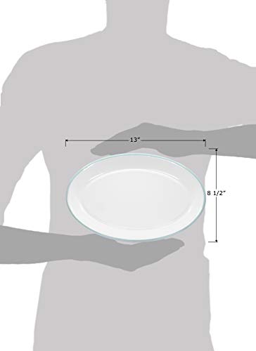 Set of 4 Enamelware Metal Classic 13" Serving Oval Tray Platter (4 Count)