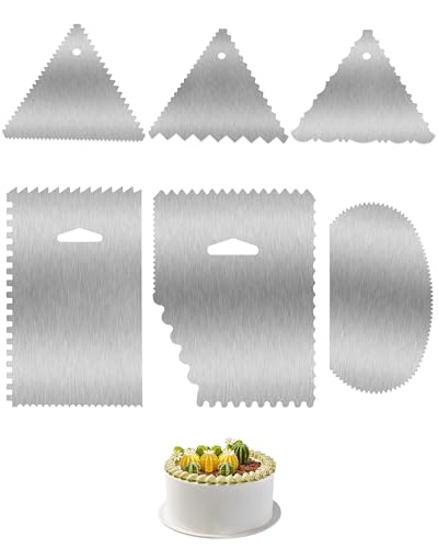 New 6pcs Cake Scraper 430 stainless Decorating Comb and Icing Smoother (6 Count)