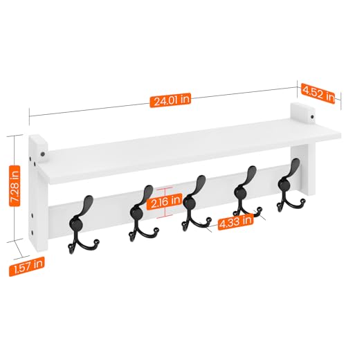 Wall Shelf with Hooks